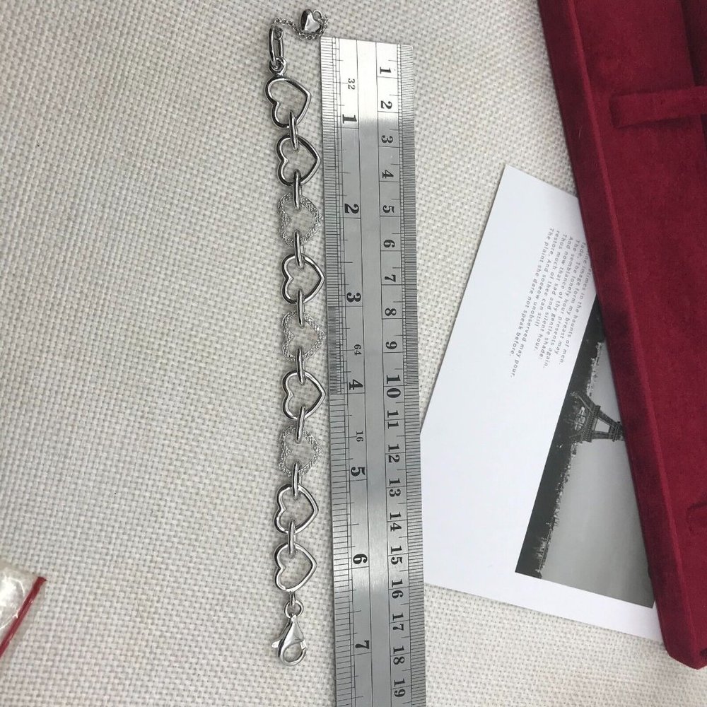 Authentic Affinity Diamonds Sterling Silver Hearts Bracelet - Picture 8 of 12
